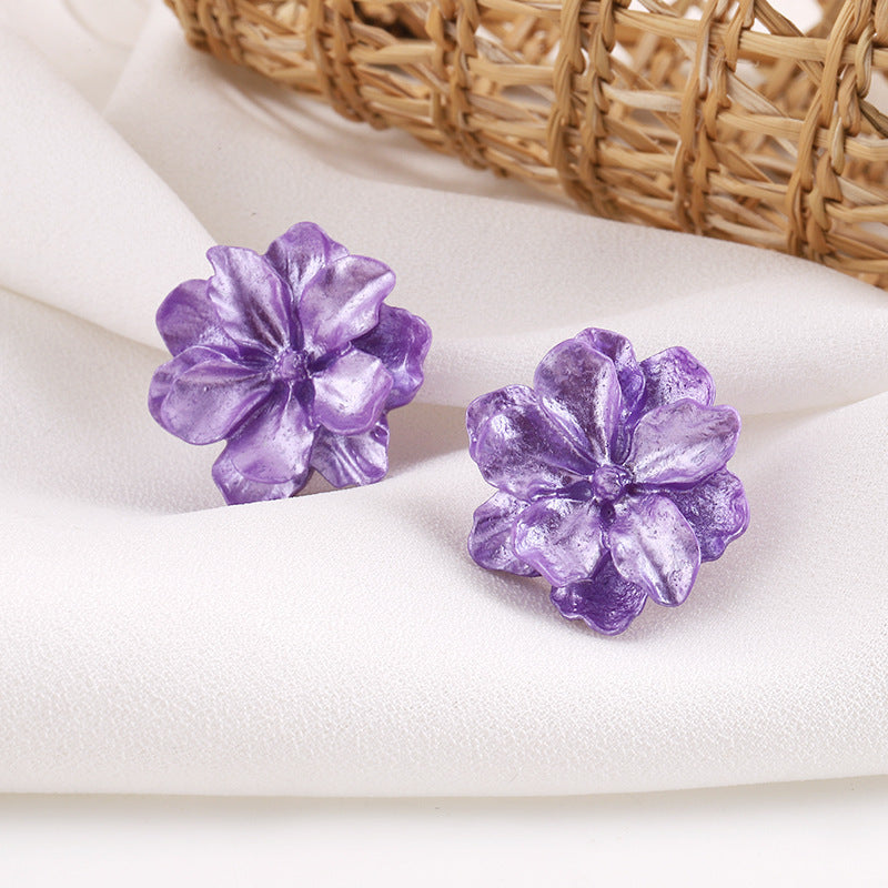 Purple Floral Fairy Earrings