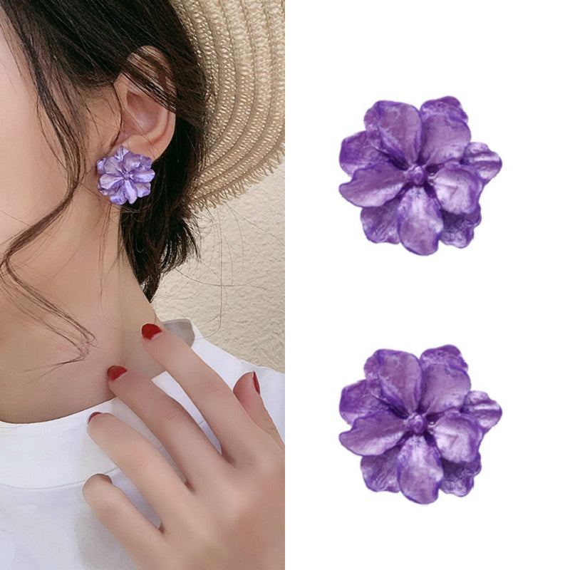 Purple Floral Fairy Earrings